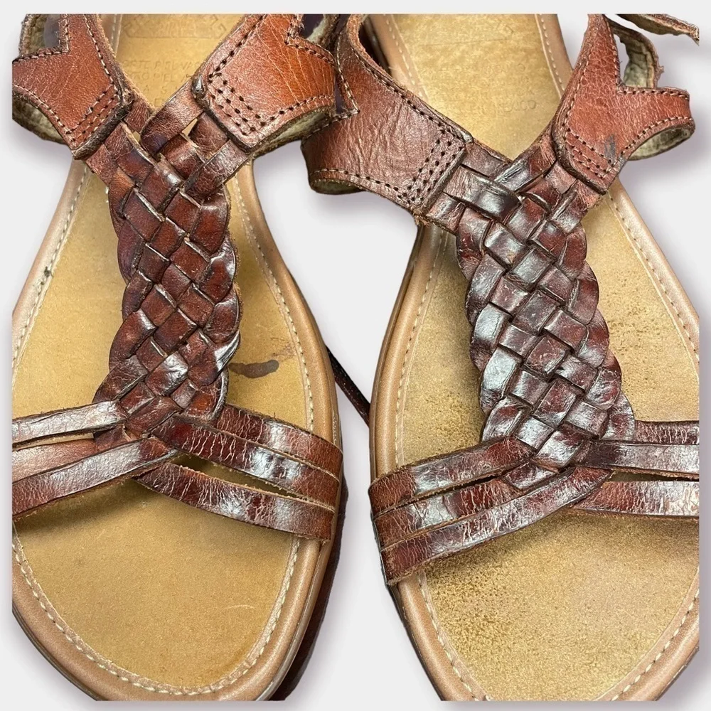 Maya Leather Sandals Authentic Made in Mexico Manmade Size 9